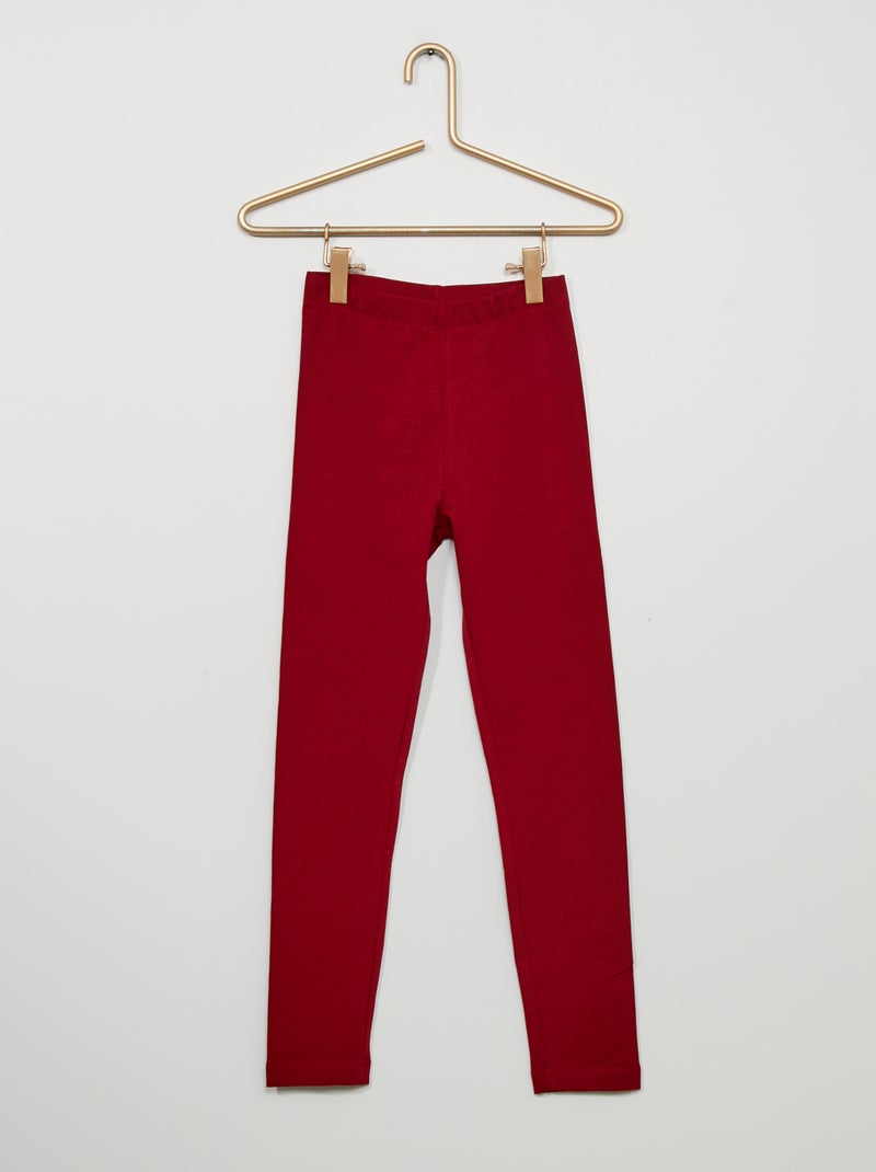 Leggings compridas e elásticas Vermelho Vinho - Kiabi