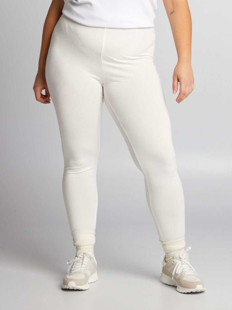 Legging longo algodão strech - Branco - Kiabi - 9.50€