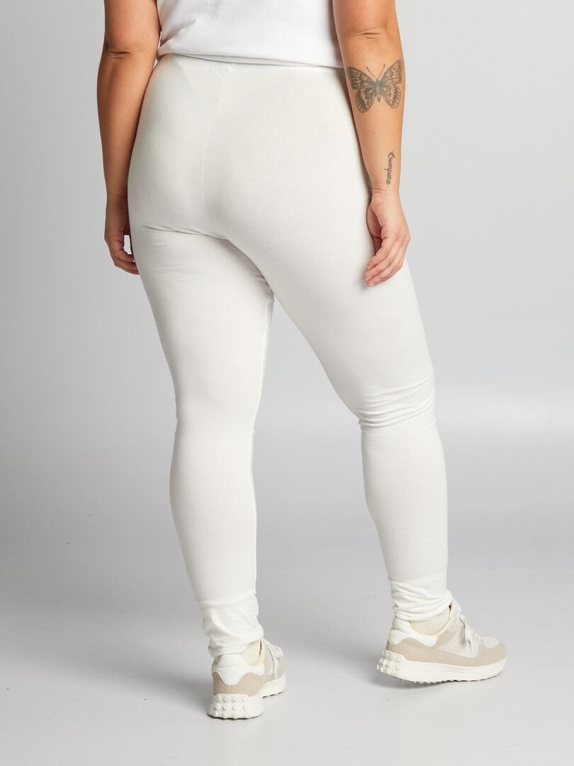 Legging longo algodão strech - Branco - Kiabi - 9.50€