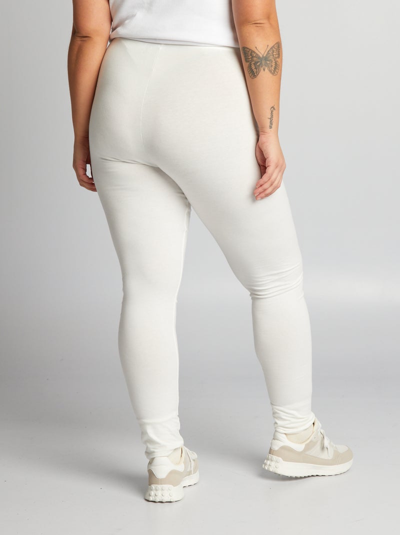Leggings compridas em algodão Branco - Kiabi