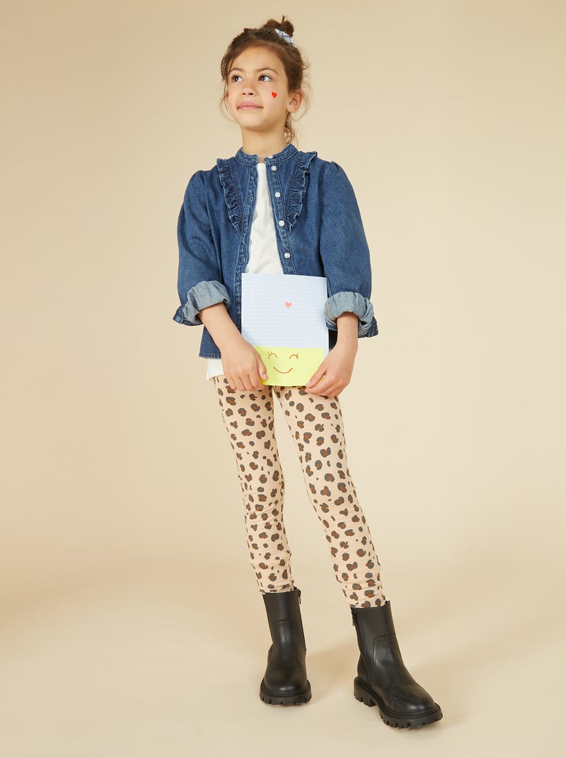 Leggings compridas em jersey Bege - Kiabi