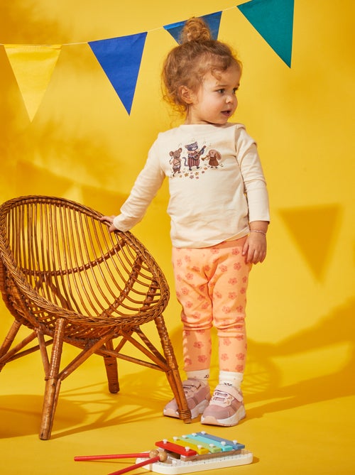 Leggings compridas em jersey com estampado - Kiabi