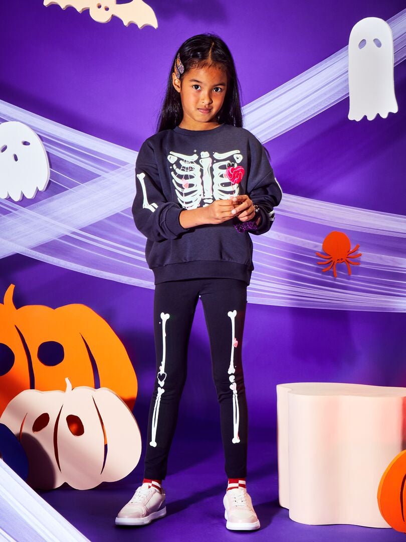 Leggings compridas 'esqueleto' - Halloween - CINZA - Kiabi - 7.00€