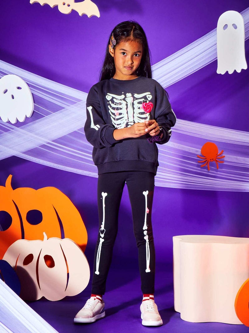 Leggings compridas 'esqueleto' - Halloween CINZA - Kiabi