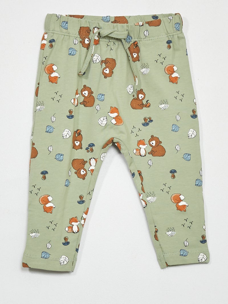 Leggings compridas estampadas 'rena' e 'urso' Azul - Kiabi