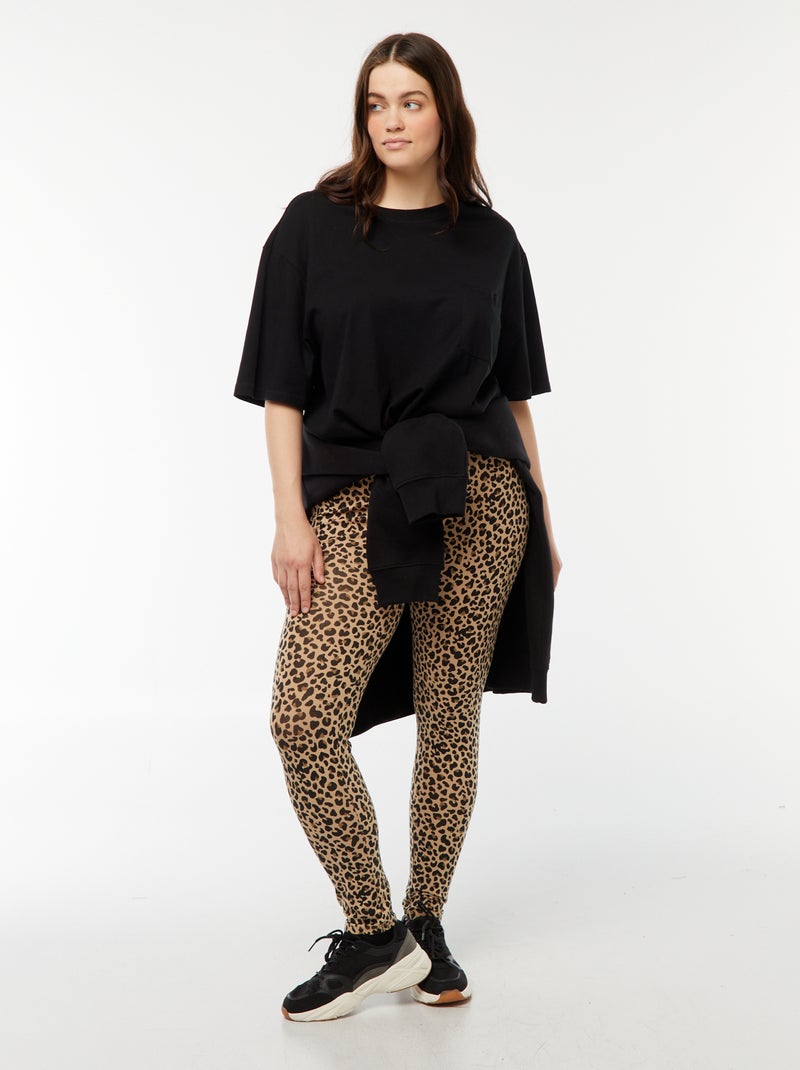 Leggings compridas leopardo Bege - Kiabi