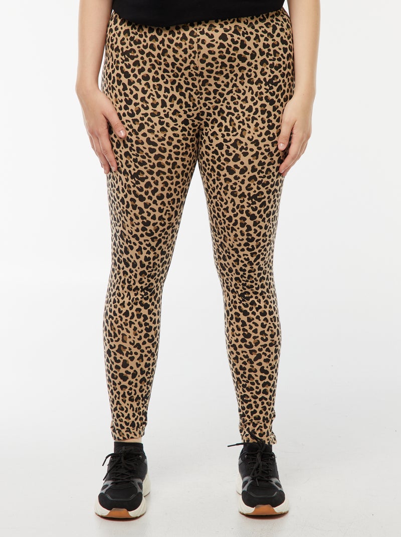 Leggings compridas leopardo Bege - Kiabi