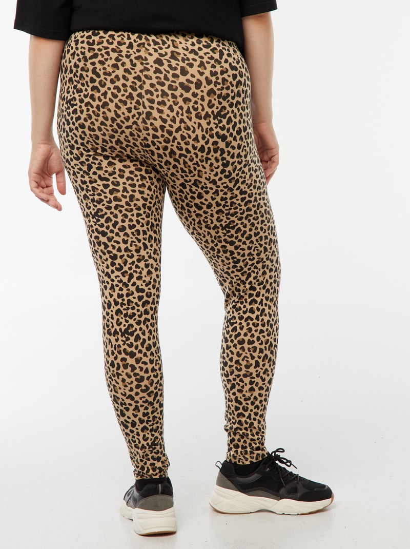 Leggings compridas leopardo Bege - Kiabi
