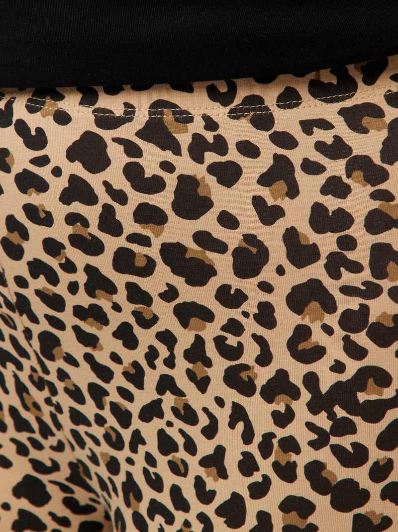 Leggings compridas leopardo Bege - Kiabi