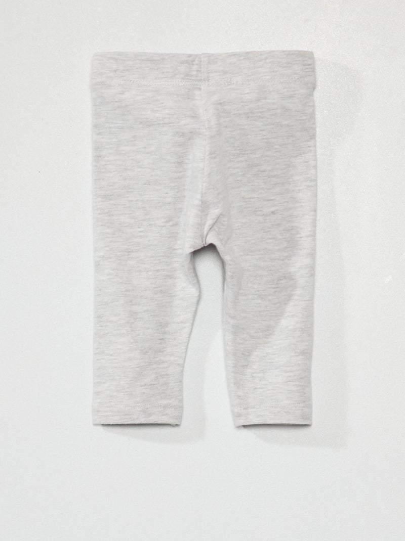 Leggings compridas lisas em malha jersey CINZA - Kiabi