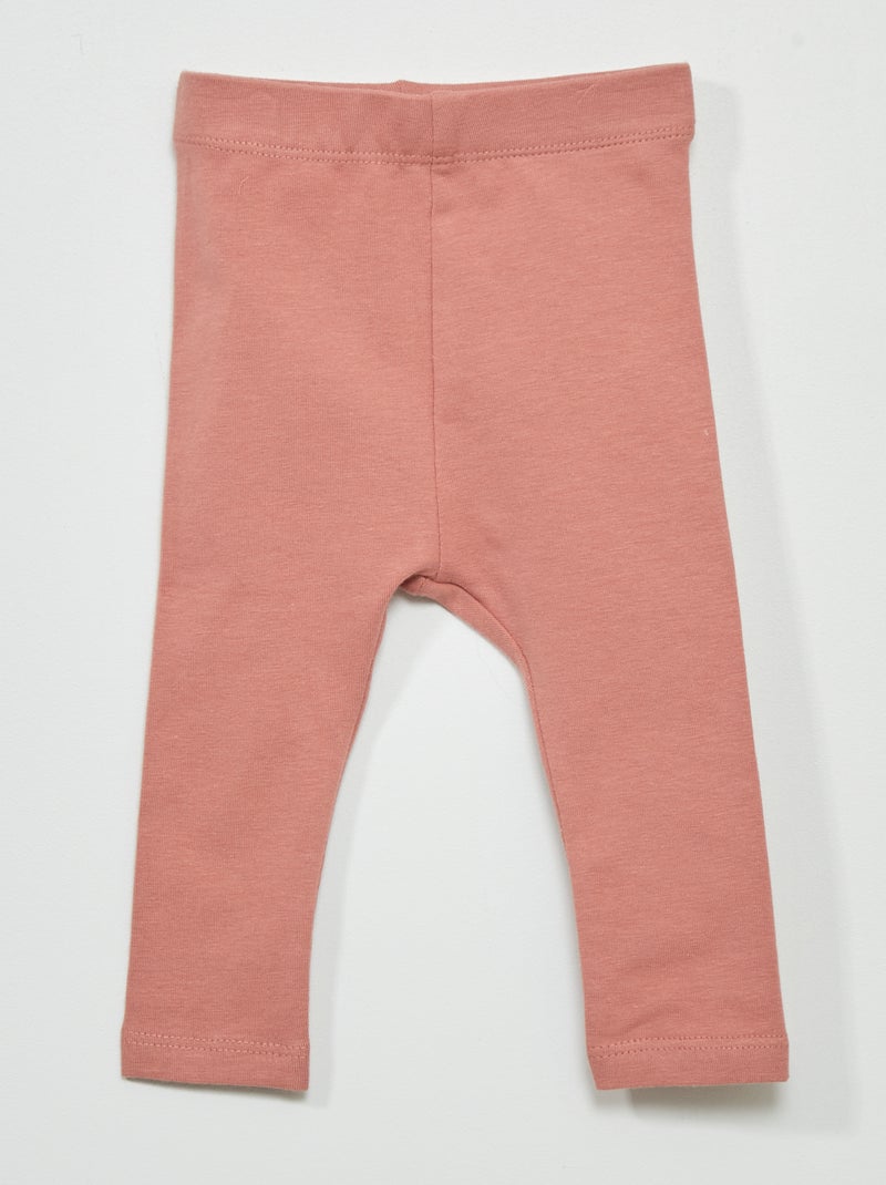 Leggings compridas lisas em malha jersey ROSA - Kiabi