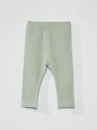 Leggings compridas lisas em malha jersey