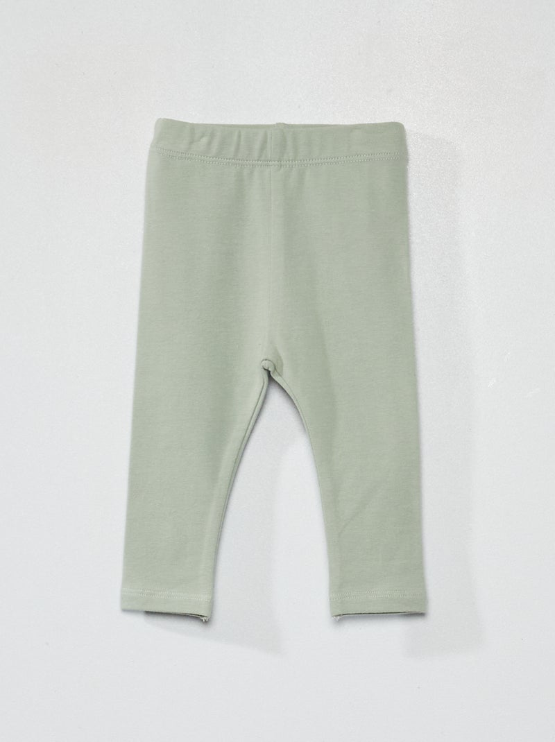 Leggings compridas lisas em malha jersey VERDE - Kiabi