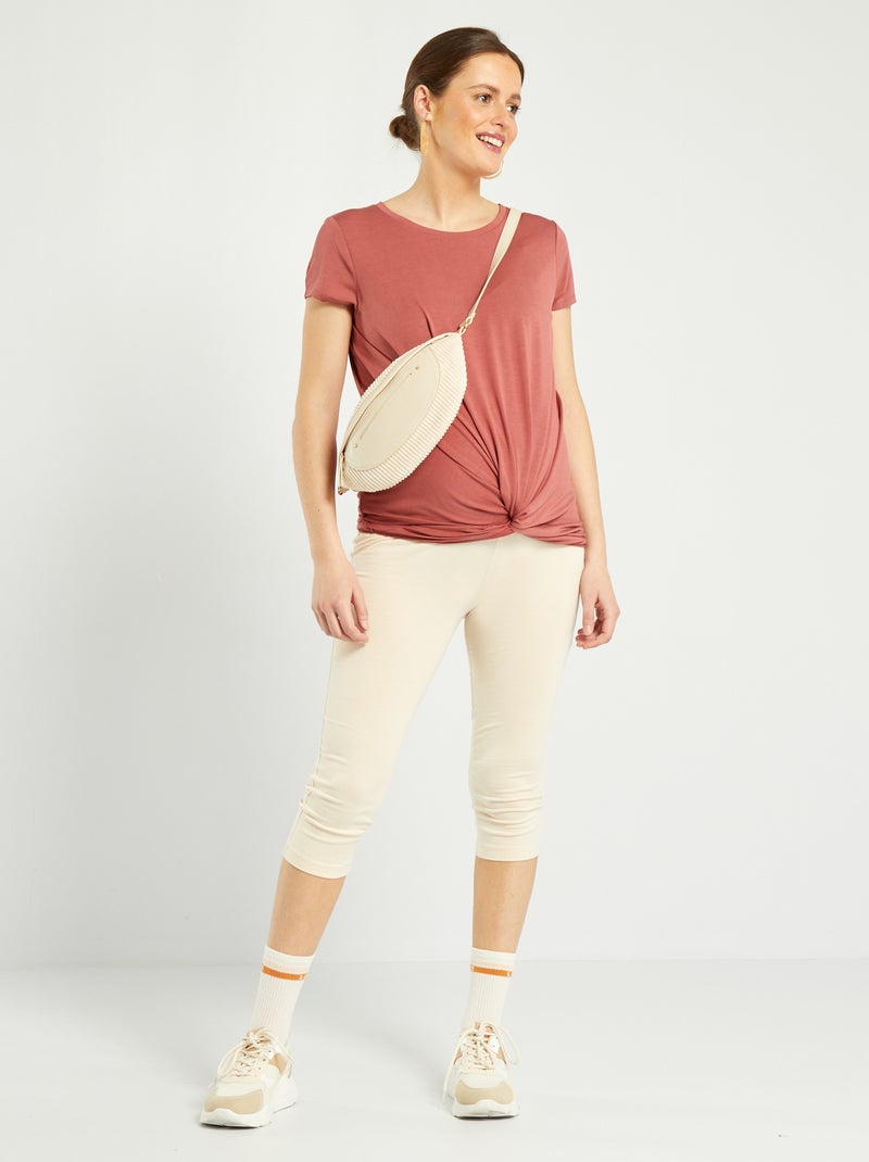 Leggings curtas de grávida Ecru - Kiabi