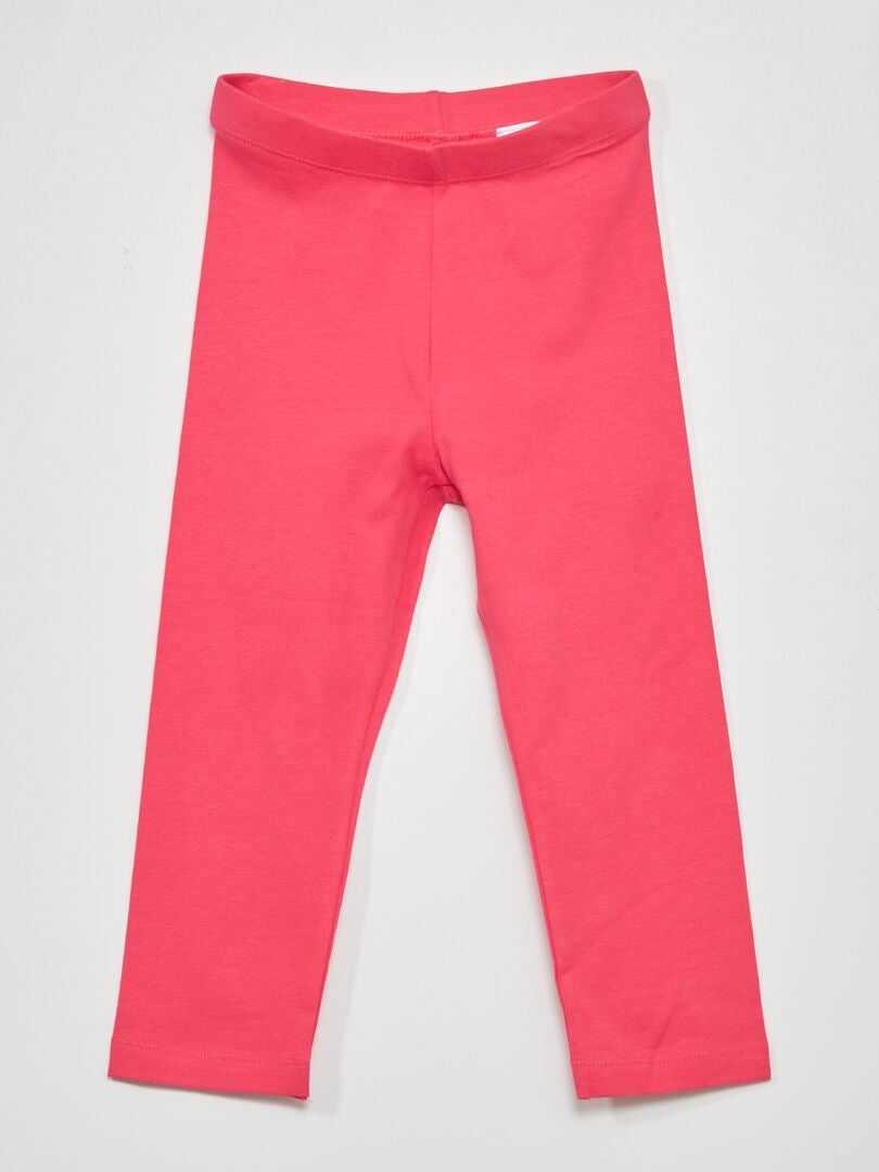 Leggings curtas em jersey liso Rosa Quente - Kiabi