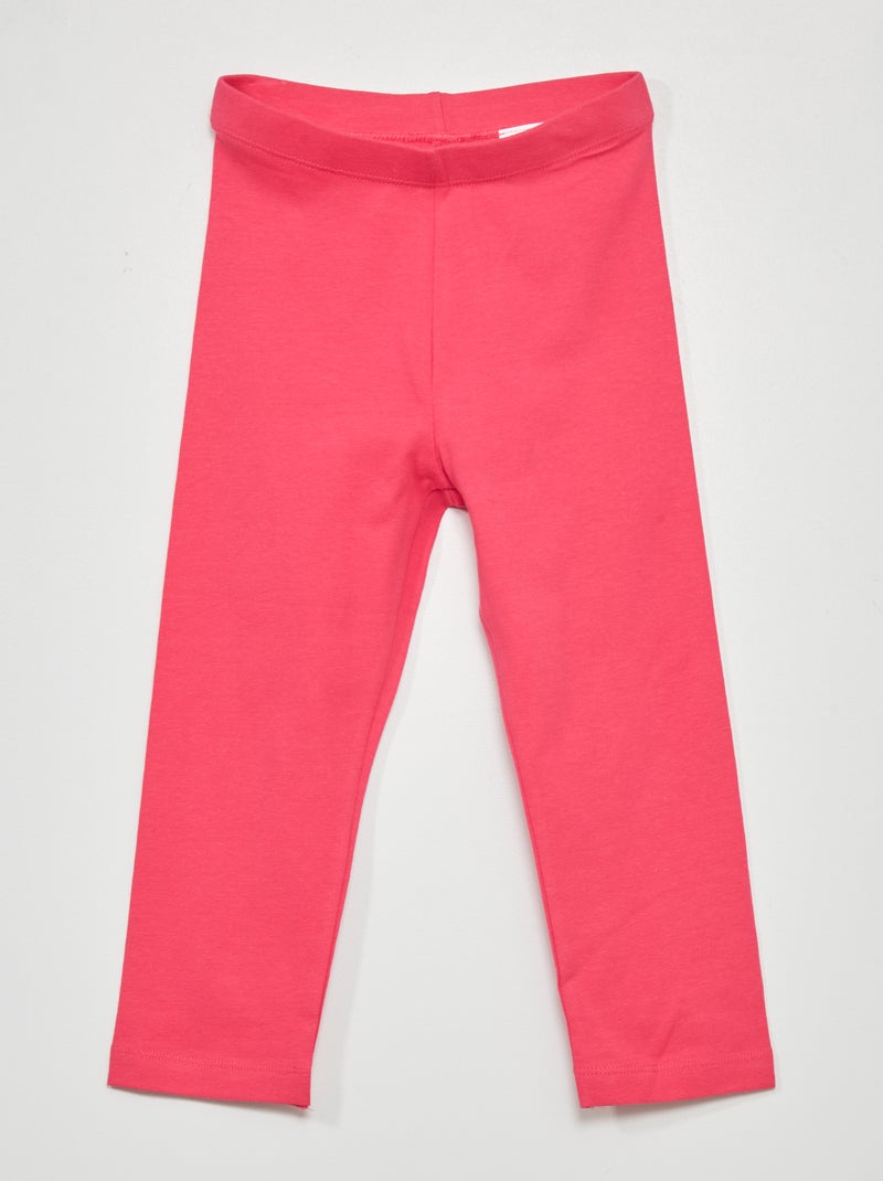 Leggings curtas em jersey liso Rosa Quente - Kiabi