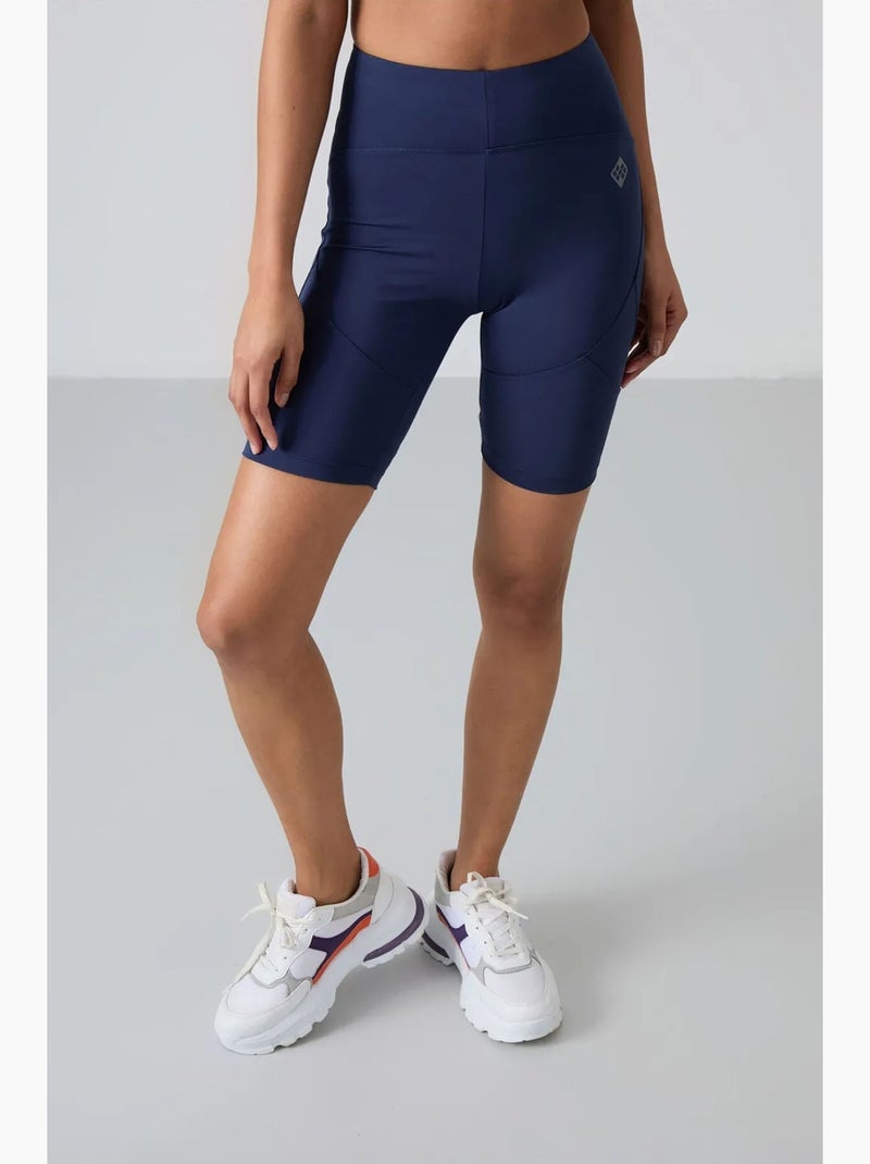 Leggings curtos de malha de cintura subida tommy Azul-marinho - Kiabi