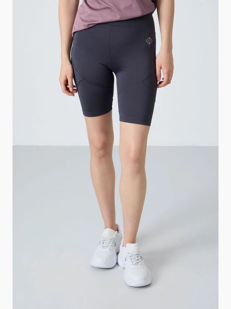 Leggings curtos de malha de cintura subida tommy Cinza-preto - Kiabi