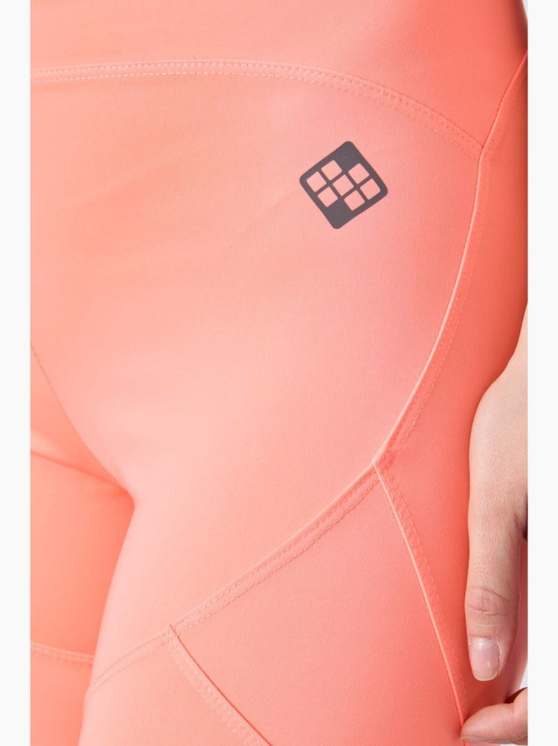 Leggings curtos de malha de cintura subida tommy Laranja-claro - Kiabi