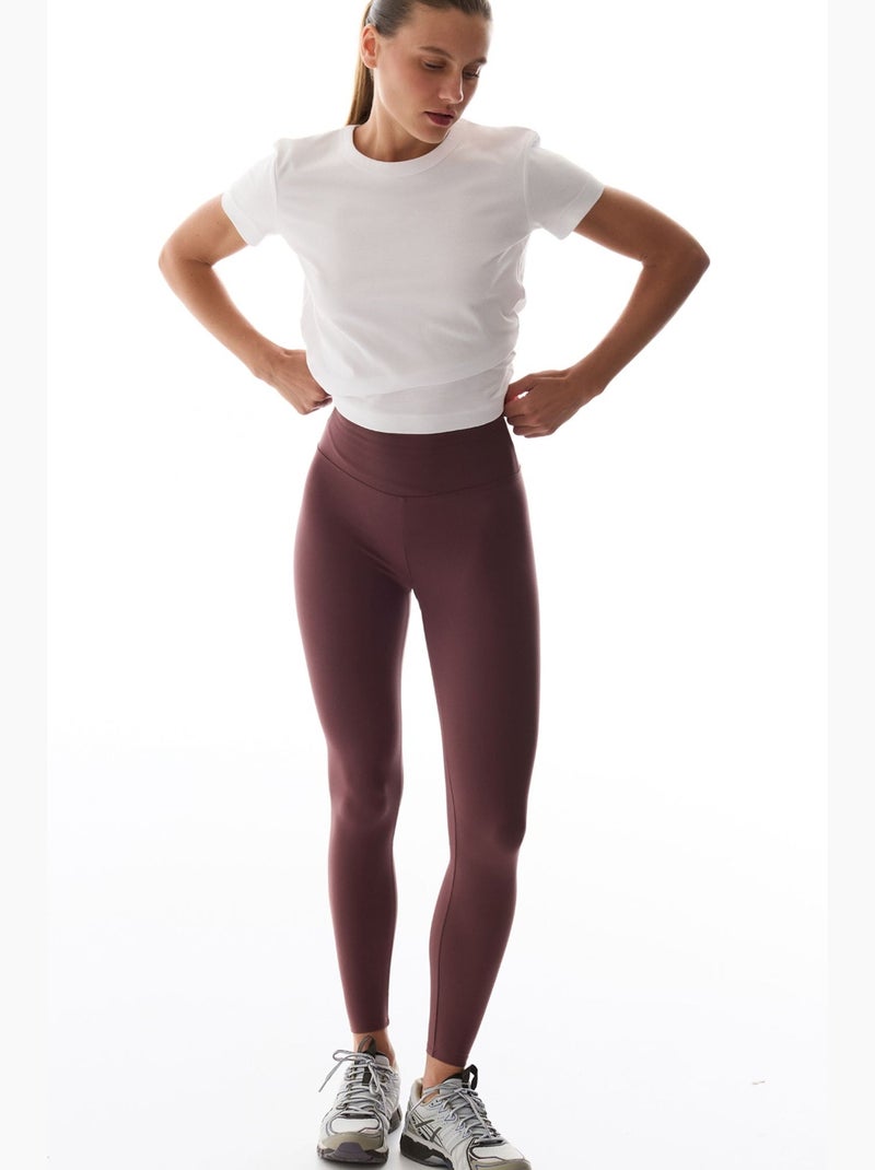 Leggings de cintura alta soft feel penti Vermelho bordô - Kiabi