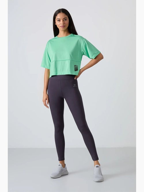 Leggings de cintura subida em algodão e elastano tommy - Kiabi Leggings de cintura subida em algodão e elastano tommy - Kiabi