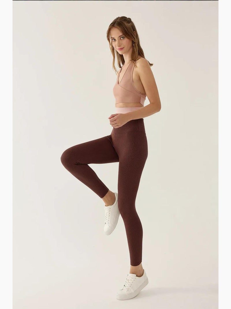 Leggings de cintura subida hiccup Castanho - Kiabi
