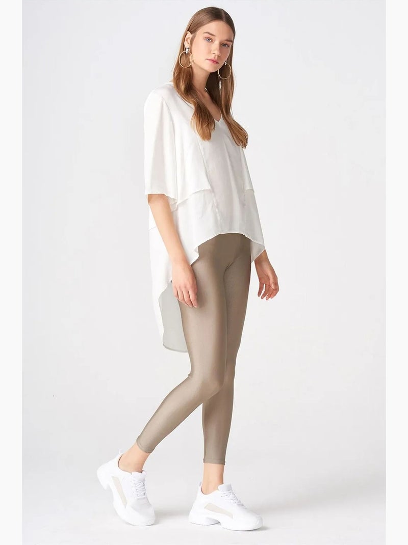 Leggings de cintura subida slim fit dilvin Greige - Kiabi