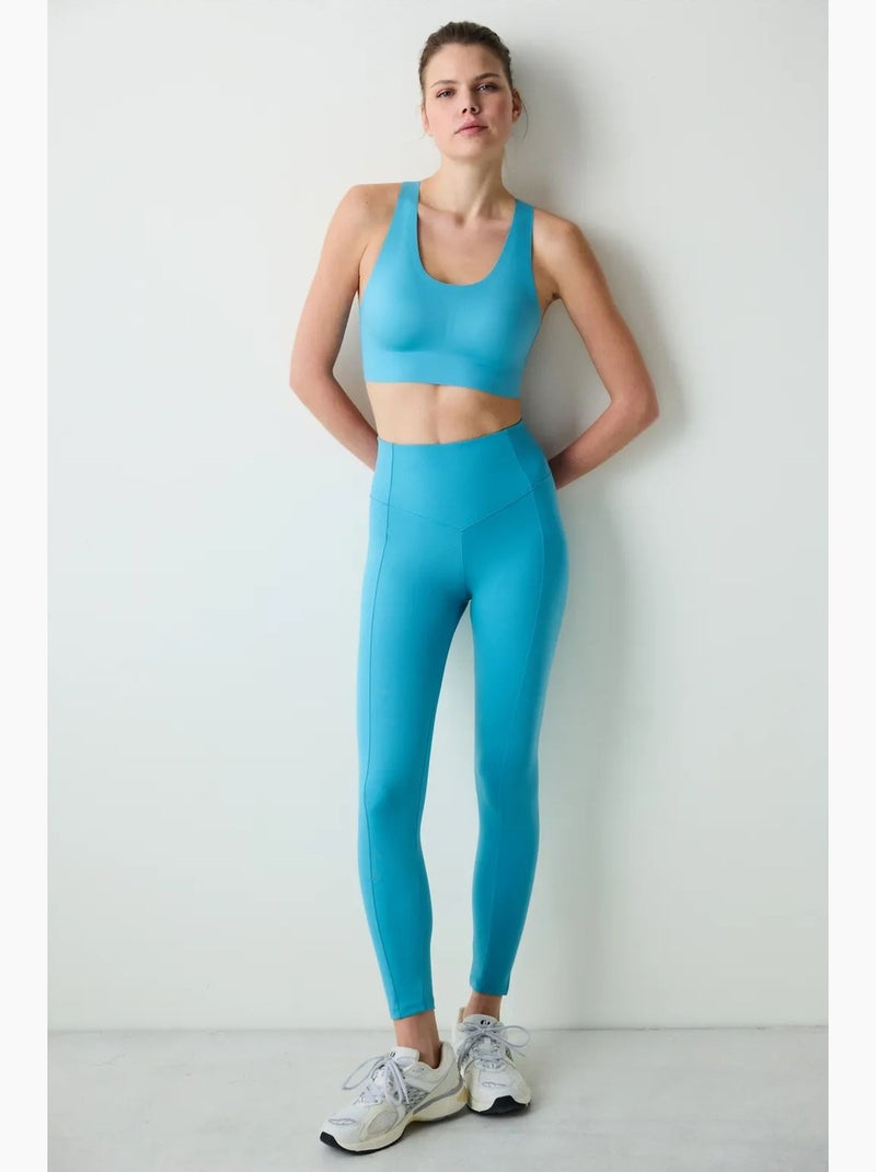 Leggings de comprimento até o tornozelo com cintura alta e detalhe de costura stitch waist penti Azul-elétrico - Kiabi