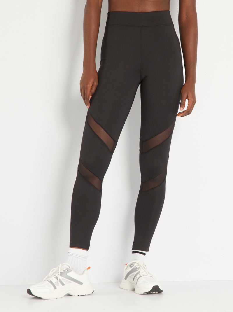 Leggings de desporto ajuradas Preto - Kiabi