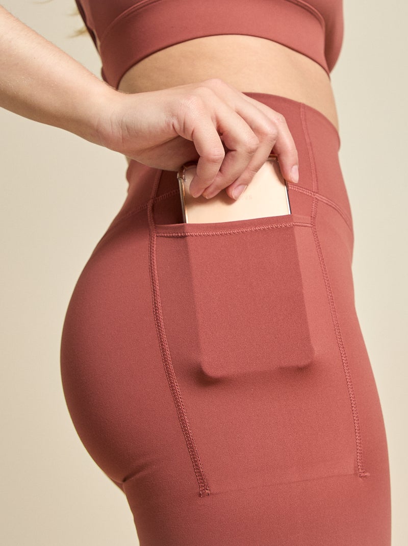 Leggings de desporto com bolsos - (ekstract) Castanho - Kiabi
