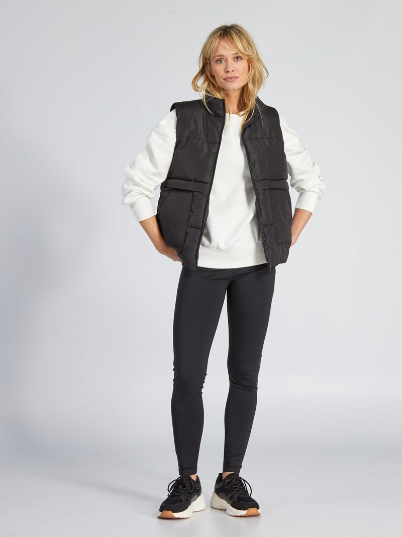 Leggings de desporto com cintura subida Preto - Kiabi