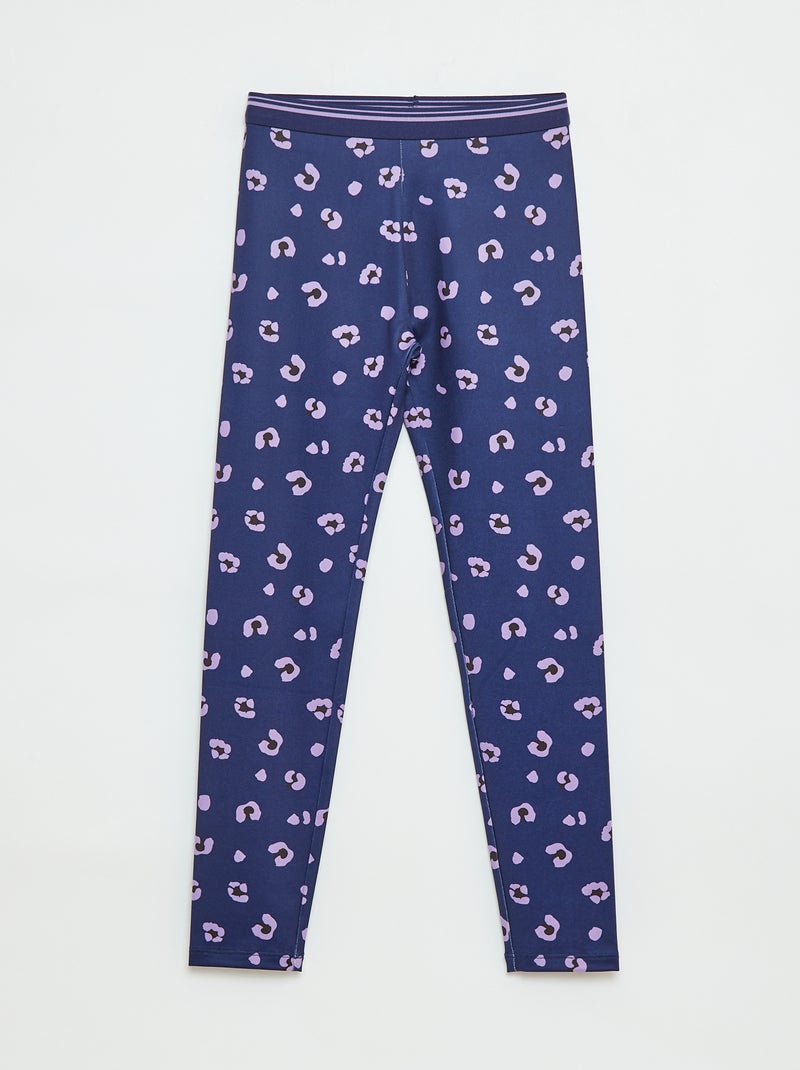 Leggings de desporto em material elástico Azul - Kiabi