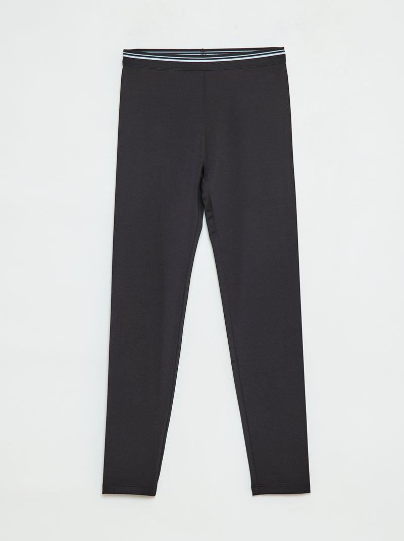 Leggings de desporto em material elástico Preto - Kiabi