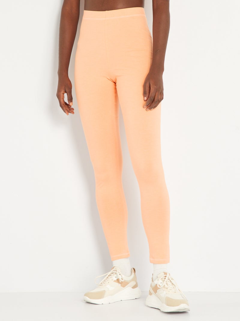 Leggings de desporto lisas Laranja - Kiabi