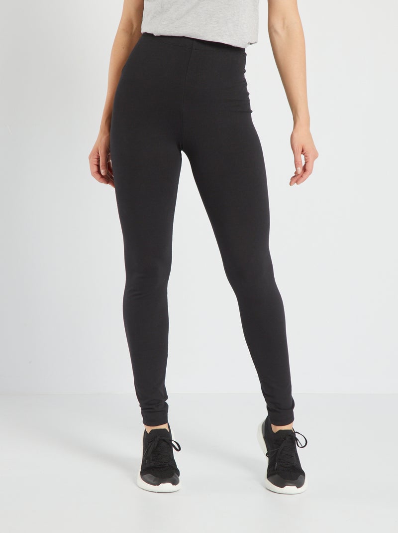 Leggings de desporto lisas Preto - Kiabi