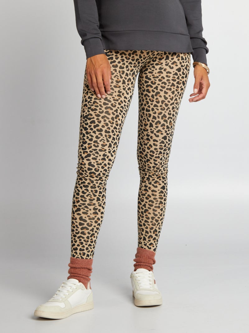 Leggings de grávida com estampado em tecido ultra suave CASTANHO - Kiabi