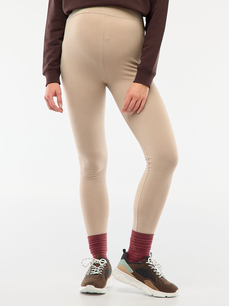 Leggings de grávida compridas em jersey lisa Bege - Kiabi