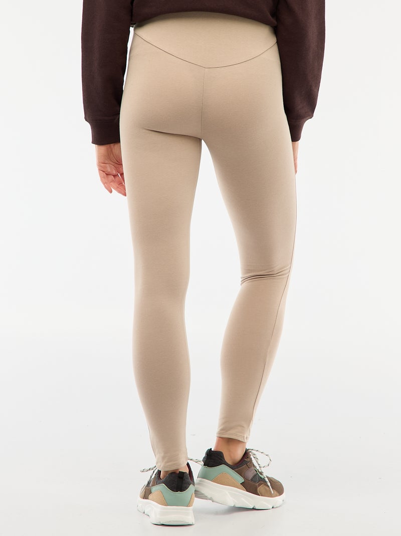 Leggings de grávida compridas em jersey lisa Bege - Kiabi