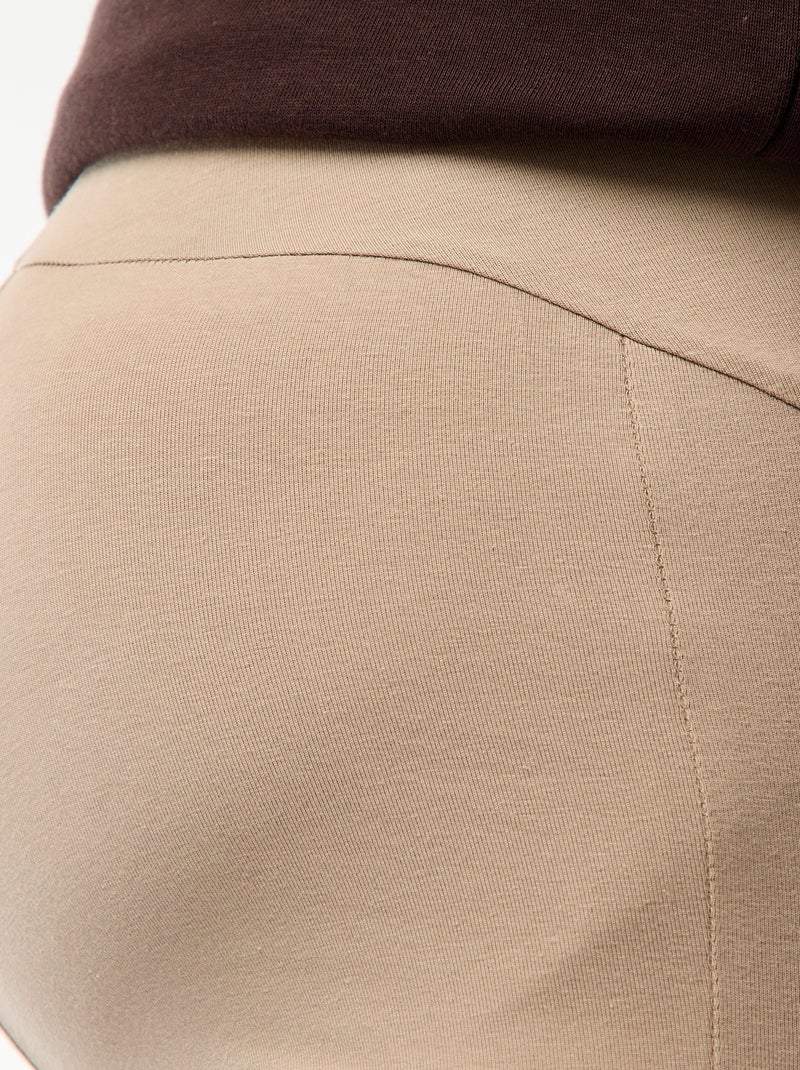 Leggings de grávida compridas em jersey lisa Bege - Kiabi