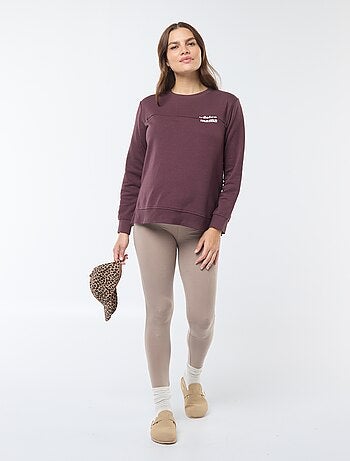 Leggings de grávida compridas em jersey lisa