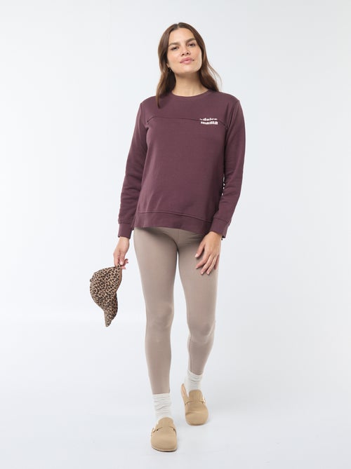 Leggings de grávida compridas em jersey lisa - Kiabi