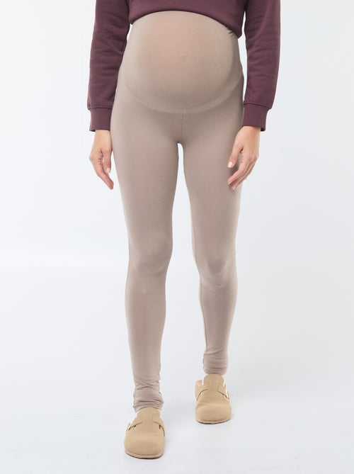 Leggings de grávida compridas em jersey lisa - Kiabi
