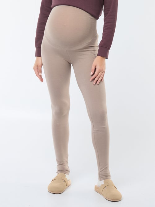 Leggings de grávida compridas em jersey lisa - Kiabi