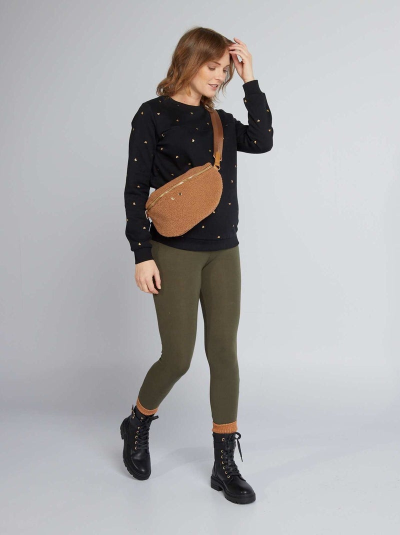 Leggings de grávida compridas em jersey lisa CAQUI - Kiabi