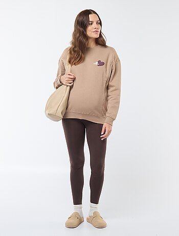 Leggings de grávida compridas em jersey lisa