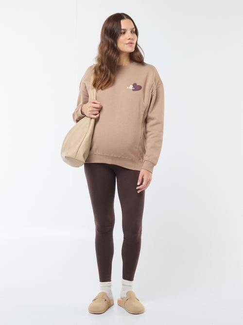 Leggings de grávida compridas em jersey lisa - Kiabi