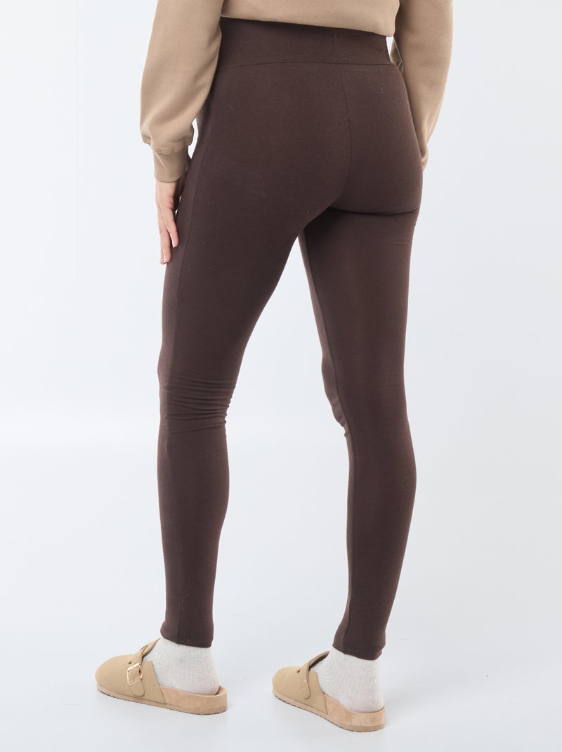 Leggings de grávida compridas em jersey lisa Castanho - Kiabi