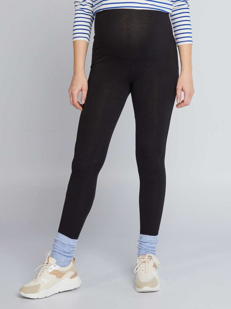 Leggings de grávida compridas em jersey lisa Preto - Kiabi