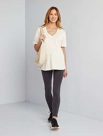 Leggings de grávida compridas em jersey lisa