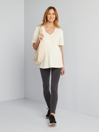 Leggings de grávida compridas em jersey lisa